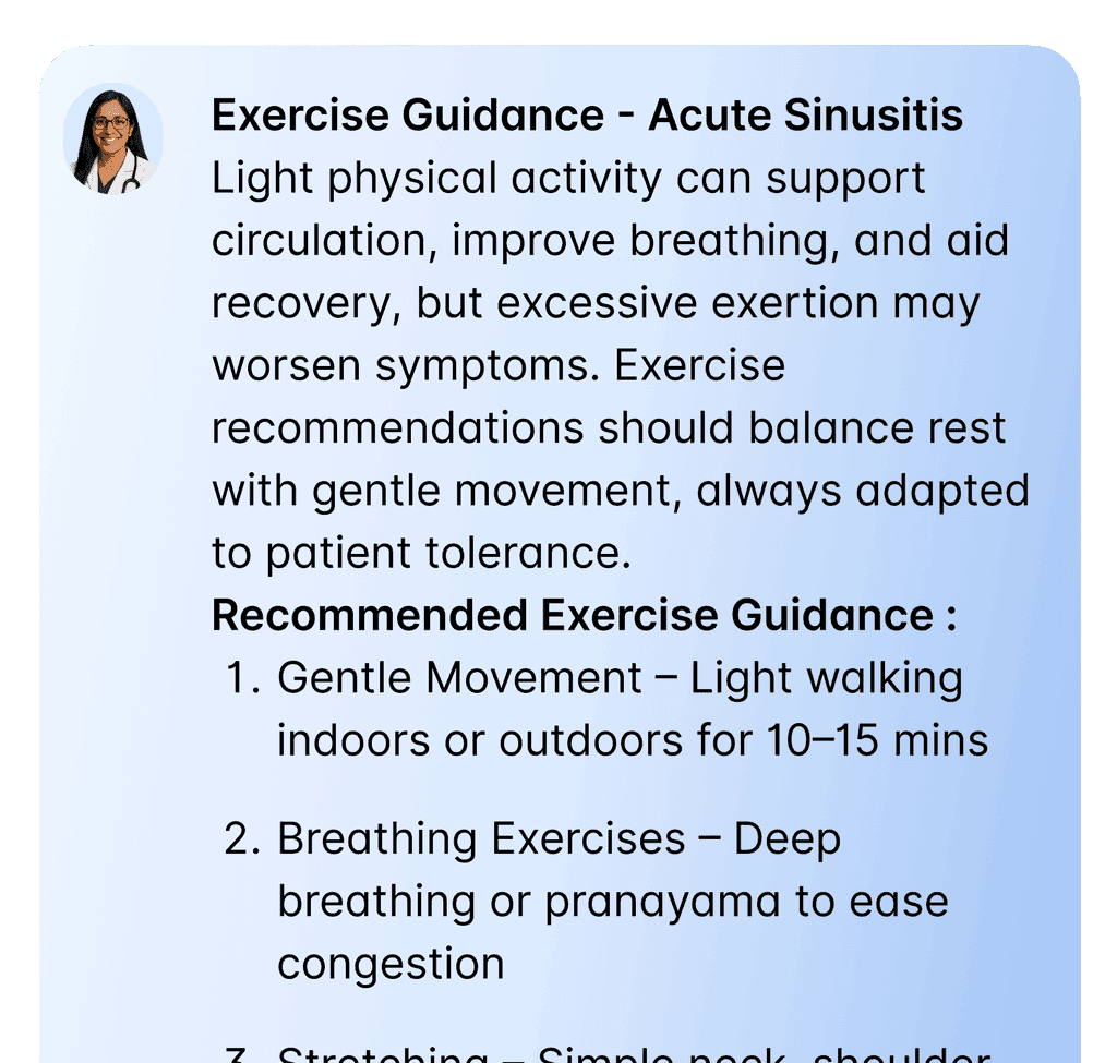 Exercise Guidance